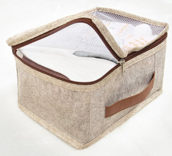 DECODEMA Keçe Derili 6lı Bavul İçi Seyahat Çanta Düzenleyici Valiz Organizer - 6