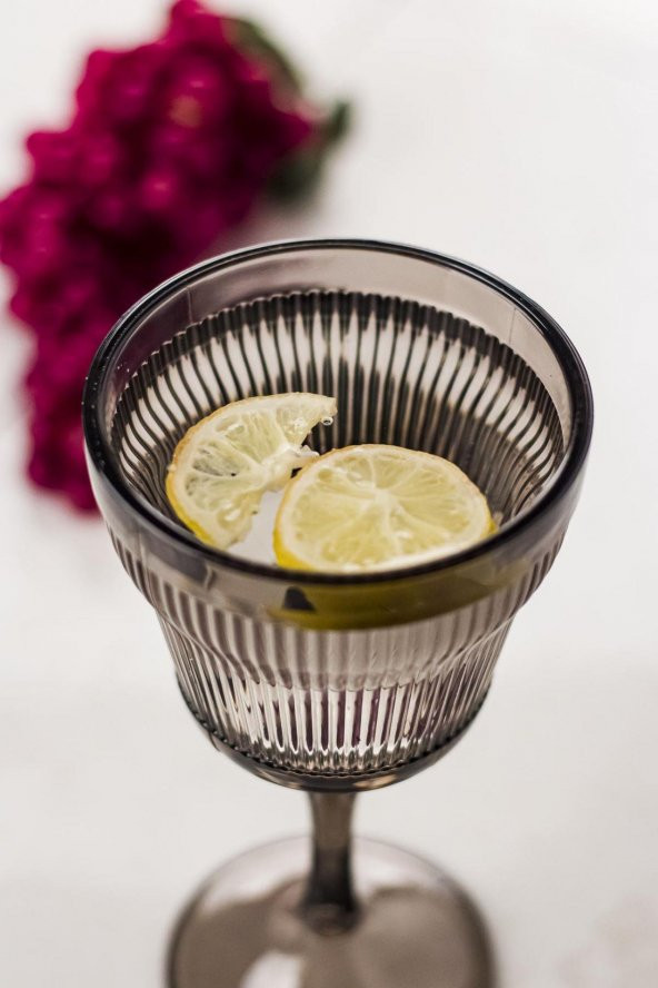 Akrilik Füme Tekli Kadeh & Su Meşrubat Kahve Yanı Bardağı 300 ml ( Cam Değildir ) - 2