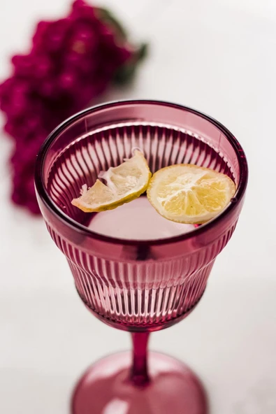 Akrilik Mürdüm 6'lı Kadeh & Su Meşrubat Kahve Yanı Bardağı 300 ml ( Cam Değildir ) - 6