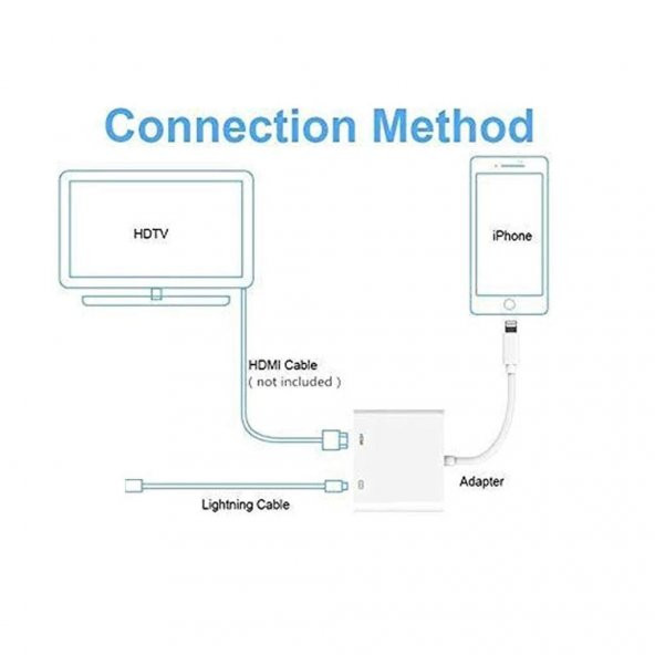 Hdmi Lightning To Çevirici Dönüştürücü Kablo Adaptör - 3