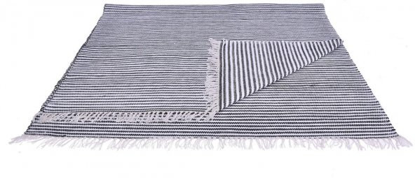 Kustulli Setenay El Dokuması Penye Kilim Siyah/Beyaz 100x200 cm K0645 (S1/R14)