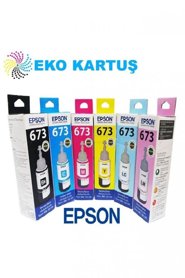 Epson Ecotank L800 673 Takım 6 Renk Rekkep,