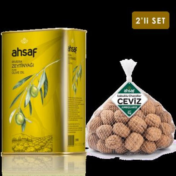 AHSAF Riviera 1 lt Teneke Kutu + Kabuklu Ceviz 1 kg File