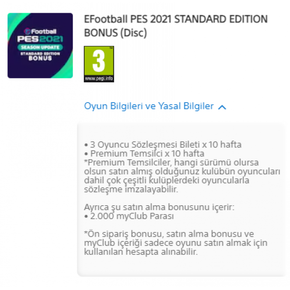 eFootball PES 2021 Season Update Standard Edition Bonus Key