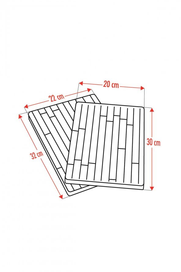 2 Lİ Bambu Kesme Tahtası Sunum Tahtası 22x32 - 3