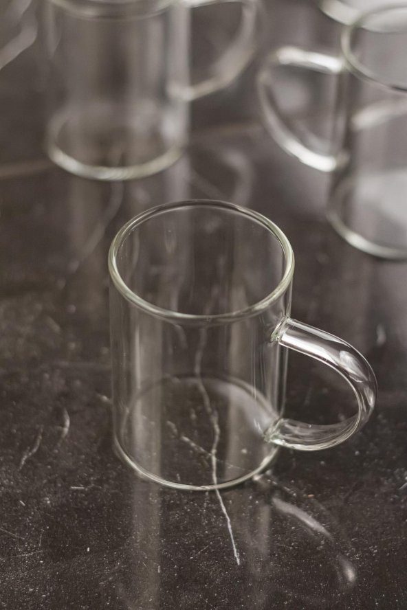 3lü Borosilikat Isıya Dayanıklı Termisil Cam Kupa Bardak (3 x 200 ml) - 3