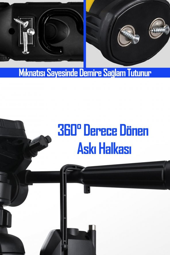 El Feneri 4 Modlu 90° Akrobat LED Çalışma Işığı İş Lambası Darbeye Dayanıklı Mıknatıslı Fener 8W - 4