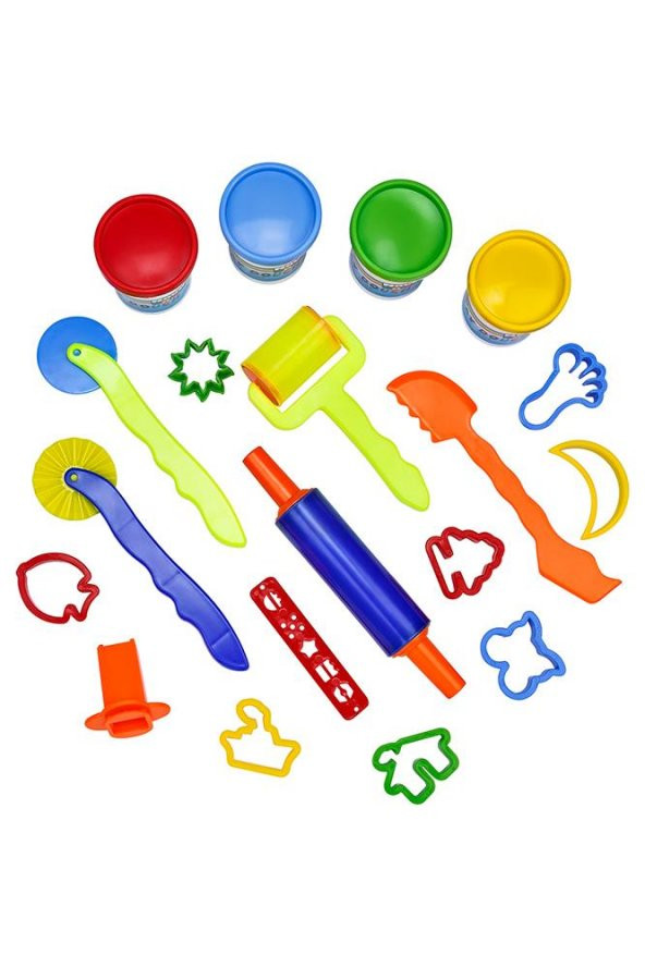 Oyun Hamuru Seti 18 Parça 1 Paket Oyun Hamuru Merdane Kalıp Enjektör Seti Okul Öncesi Kreş Anasınıfı - 2