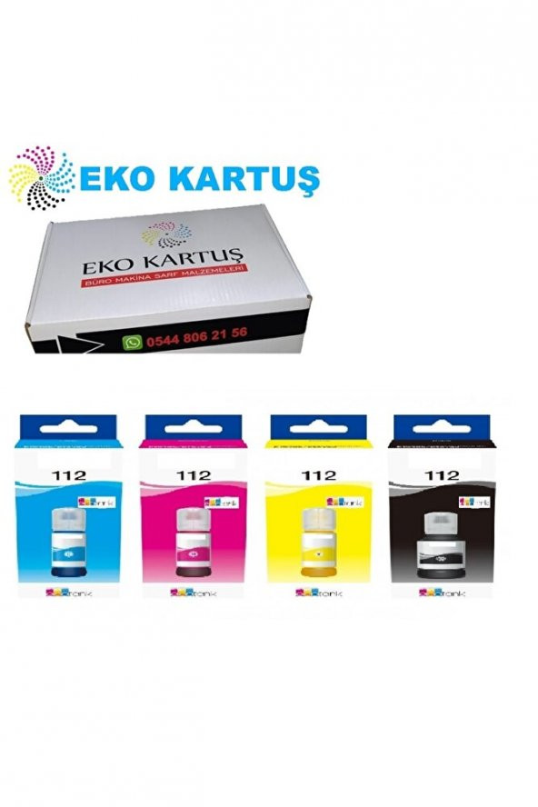 Epson 4 Renk 112 Mürekkep L6580 L15180 L6570 M15140 L6550 L6490 L6460 L15160 L15150 L11160