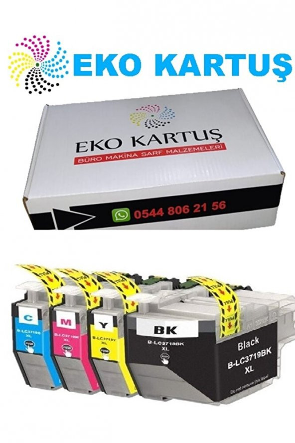 Brother MFC-J3530DW 4 RENK LC3719XLMUADİL KARTUŞ
