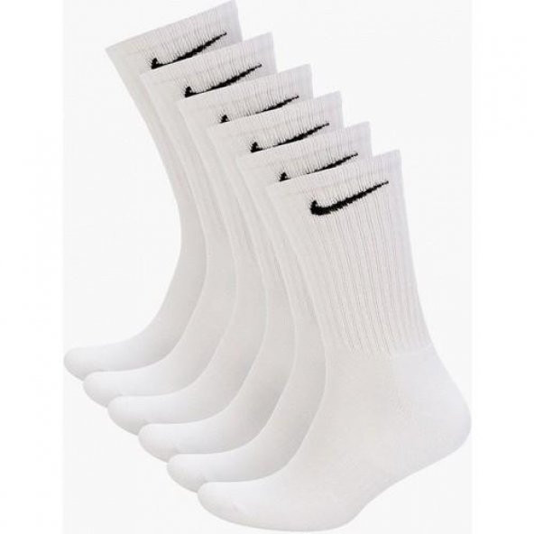 Nike Everyday Cushion Crew Beyaz Renkli Çorap 6lı SX5172-100