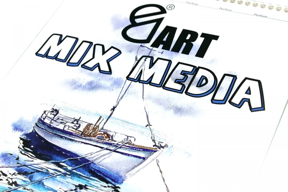 E&D Art Mix Media A4 300gr 12yp Üstten Spiralli Çok Amaçlı Blok / ed.55577 - Resim 2