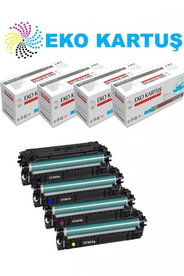 Hp Color LaserJet Enterprise M553 CF360 SET 4 RENK Muadil Toner