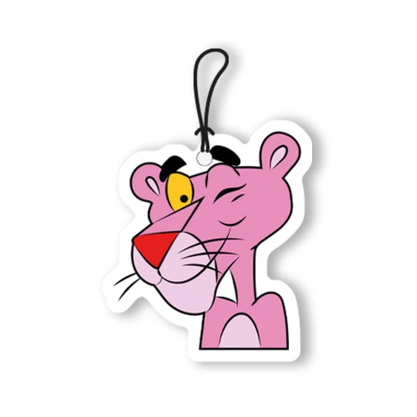 Pembe Panter Ahşap Oto Dikiz Ayna Süsü