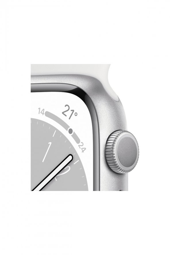 Apple Watch Series 8 GPS 45mm Gümüş Rengi Alüminyum Kasa ve Spor Kordon Akıllı Saat - 3