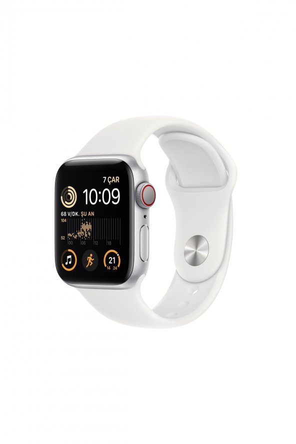 Apple Watch SE GPS 40mm Gümüş Rengi Alüminyum Kasa ve Beyaz Spor Kordon Akıllı Saat - 1