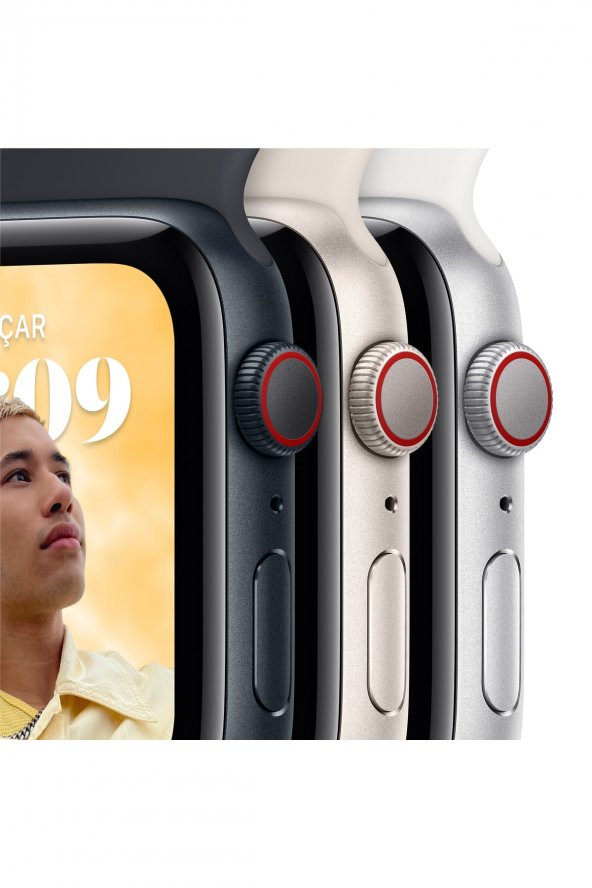 Apple Watch SE GPS 40mm Gümüş Rengi Alüminyum Kasa ve Beyaz Spor Kordon Akıllı Saat - 3