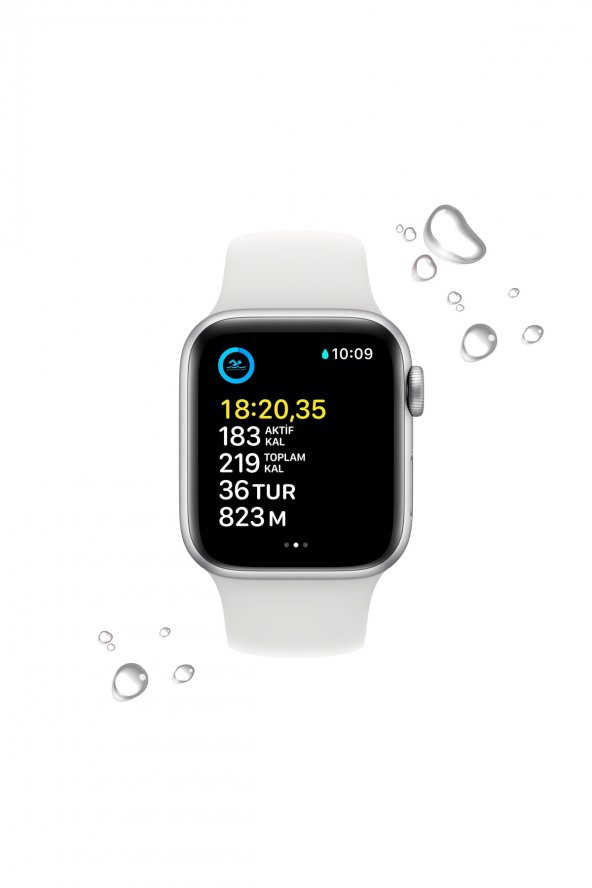 Apple Watch SE GPS 40mm Gümüş Rengi Alüminyum Kasa ve Beyaz Spor Kordon Akıllı Saat - 4