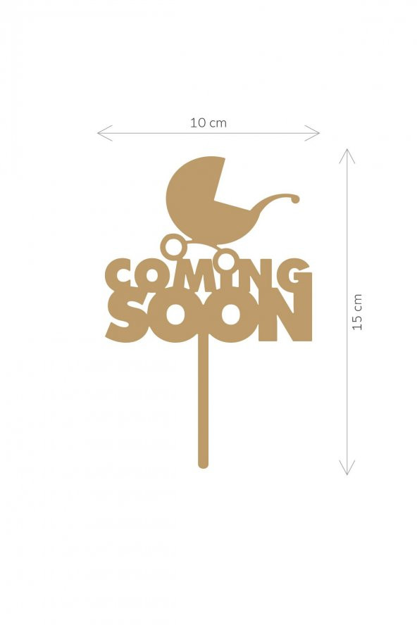 Gold Coming Soon Yazılı Ayna Pleksi Pasta Üstü & Doğum Günü Partisi & Pleksi Pasta Süsü - 2