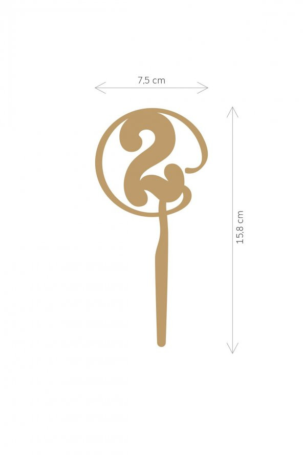Gold 2 Yaş Yazılı Ayna Pleksi Pasta Üstü & Doğum Günü Partisi & Pleksi Pasta Süsü - 2
