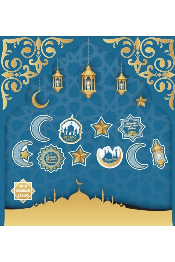 Parti Hoşgeldin Ramazan 10’lu Dekoratif Banner Süs
