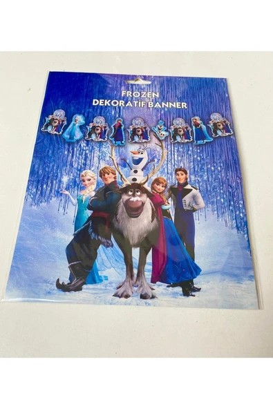 Parti Frozen Dekoratif Banner Yazı