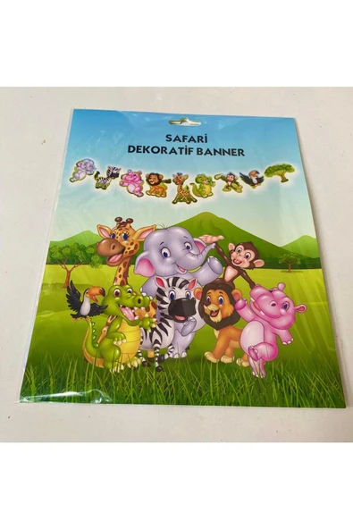 Parti Safari Dekoratif Banner Yazı