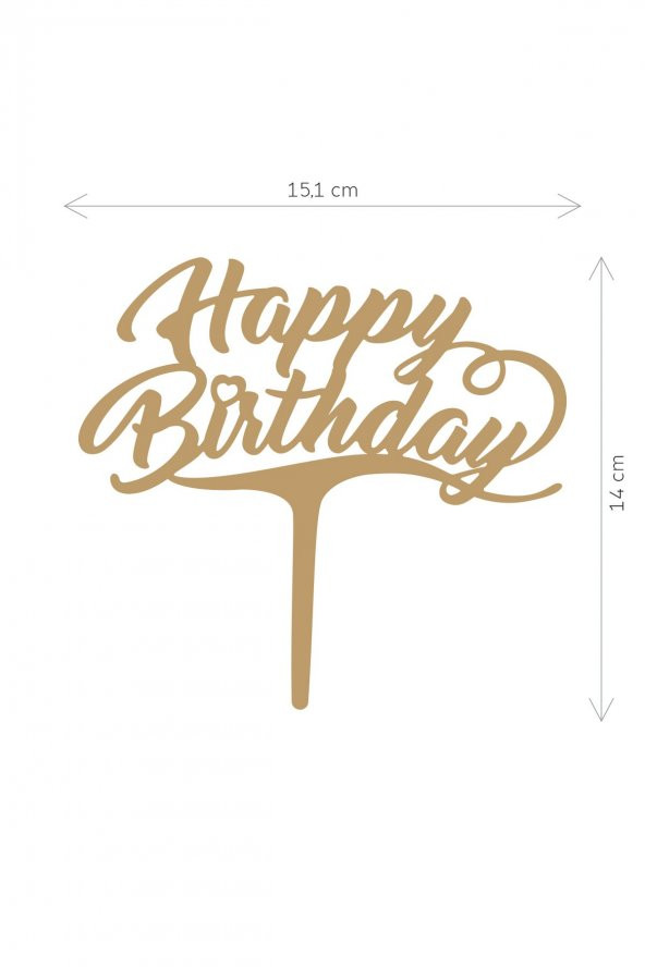 Gümüş Happy Birthday Yazılı Ayna Pleksi Pasta Üstü & Doğum Günü Partisi & Pleksi Pasta Süsü - 2