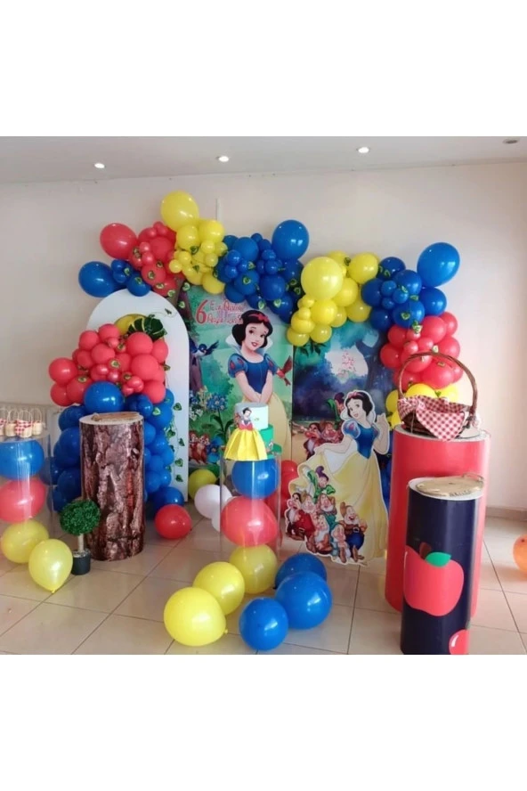 Pamuk prenses temalı doğum günü zincir balon seti