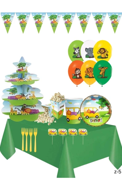 Safari Temalı Ekonomik Doğum Günü Süsü / Safari Z-5 - 1