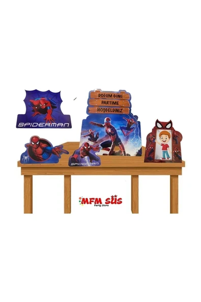 Spıderman örümcek adam temalı masa üstü çerçeve pano süsleri 5 parça