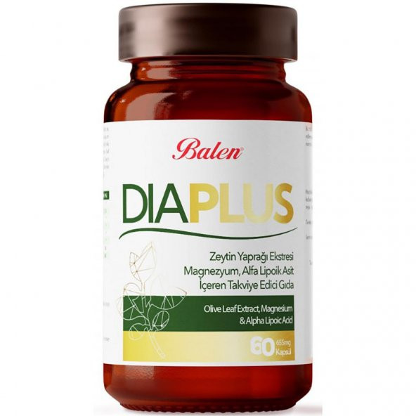 Balen Dia Plus Zeytin Yaprağı Ekstresi Magnezyum Alfa Lipoik Asit 655 Mg 60 Kapsül