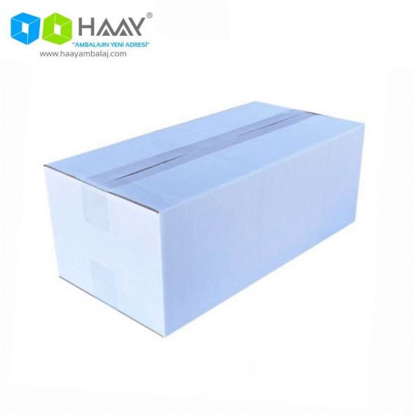HAAY AMBALAJ 40x20x15cm Tek Oluklu Koli - Beyaz (5 ADET)