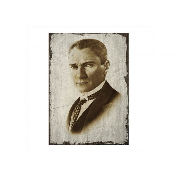 Eski Zeminde Atatürk Portresi  Ahşap Poster 20*30