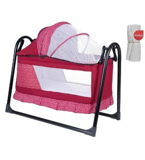 Convers Sallanır Cibinlikli Fuşya Bebek Beşik