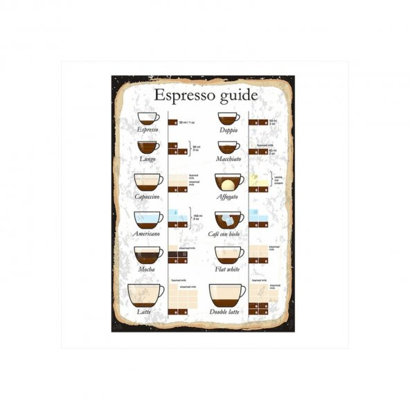 Espresso Tarifleri Ahşap Poster 20*30