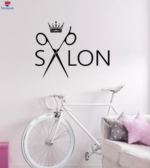 Dekorasyon Duvar Sticker Saç Güzellik Salonu Saç Kesimi Makas Taç Çıkartmalar