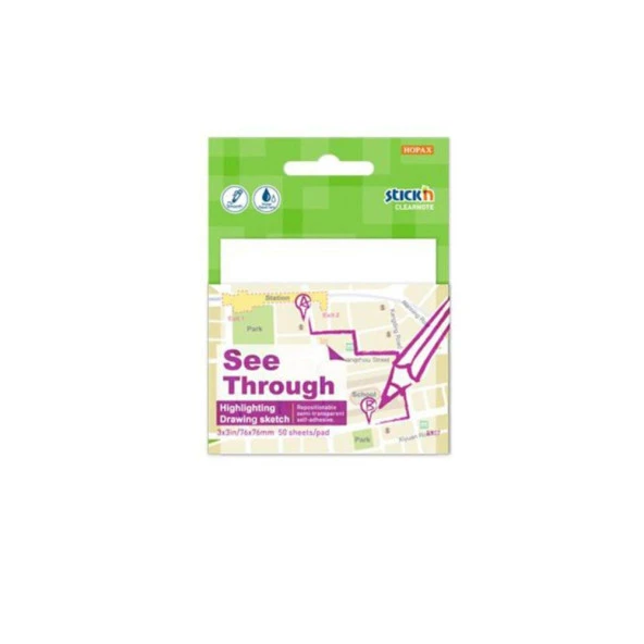 Gıpta Hopax Stickn Yapışkanlı Not Kağıdı Yarı Saydam 50 Yaprak 76x76 Mm Beyaz ürün görseli 1