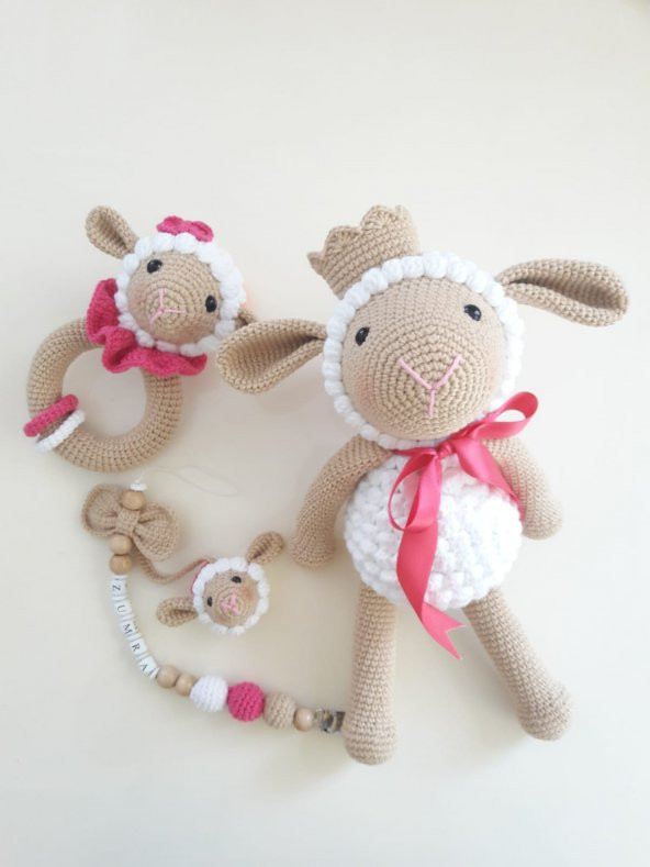 Pembeli Kuzu Set Takımı Amigurumi Organik Oyuncak - 1