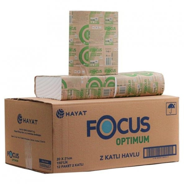 Focus Optimum Z Katlı Havlu 150li 12 Paket 20 x 21 cm. (50000657)