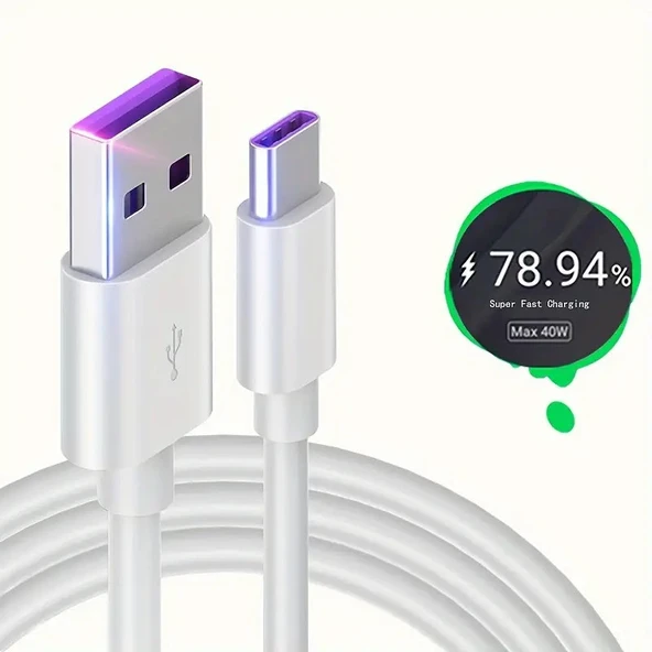 Orjinal Huawei Mate 9 Type C 5A 1M MOR Hızlı Şarj ve Data Kablosu (KARGO BEDAVA) ürün görseli 1