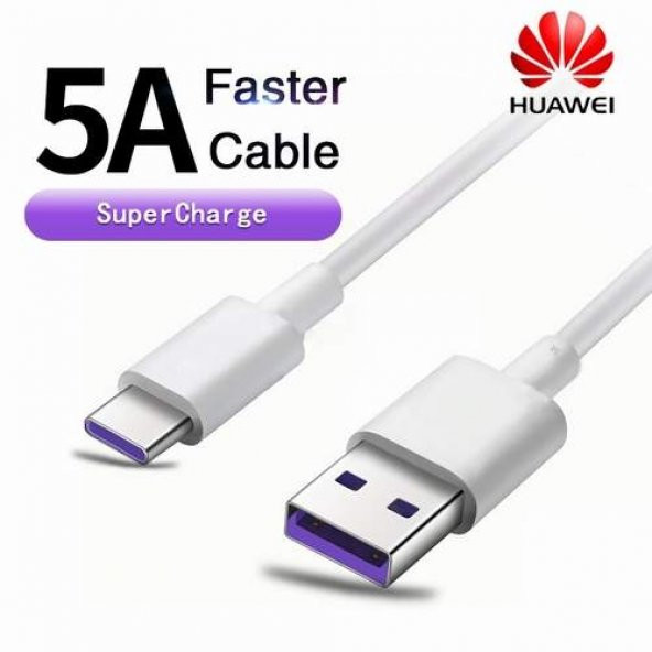 Orjinal Huawei Mate 30 Pro Type C 5A 1M MOR Hızlı Şarj ve Data Kablosu