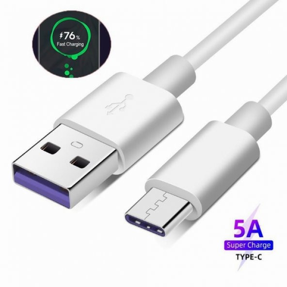 Orjinal Huawei P30 Lite Type C 5A 1M MOR Hızlı Şarj ve Data Kablosu