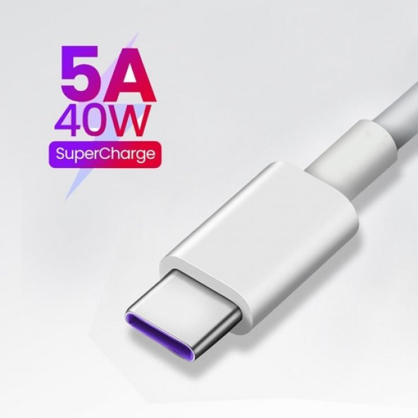 Orjinal Huawei P40 Pro Type C 5A 1M MOR Hızlı Şarj ve Data Kablosu