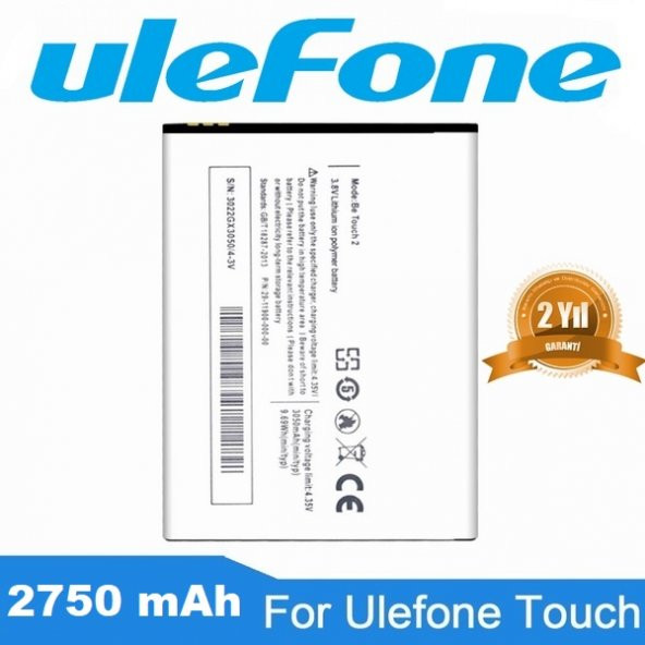 Day Mobile Ulefone Be Touch Smartphone 2750 mAh ORJİNAL Batarya Pil (2 YIL GARANTİLİ)