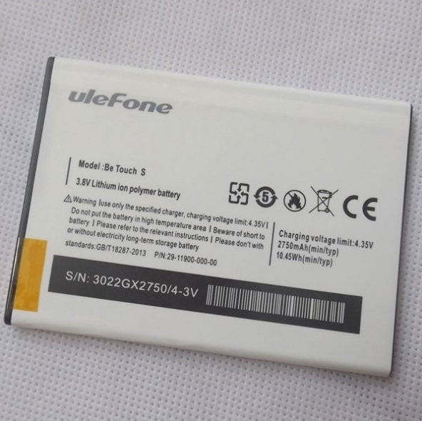 Day Ulefone Be Touch 3 Smartphone 2750 mAh ORJİNAL Batarya Pil (Uzun Ömürlü 2 YIL GARANTİLİ)