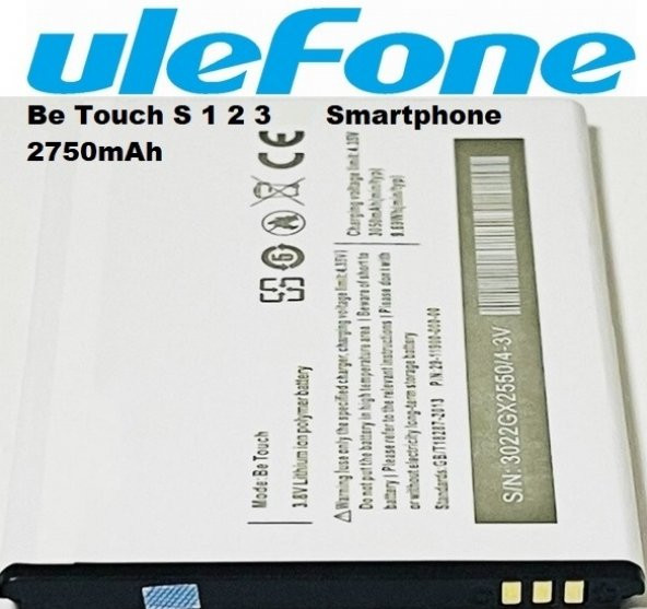 Day Ulefone Be Touch 2 Smartphone 2750 mAh ORJİNAL Batarya Pil (Uzun Ömürlü 2 YIL GARANTİLİ)