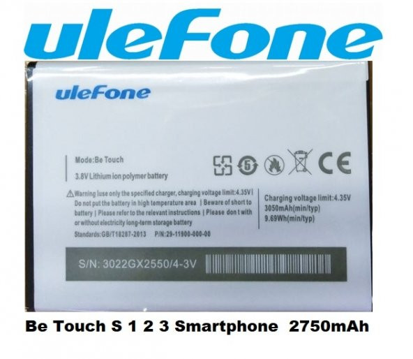 Day Ulefone Be Touch 1 Smartphone 2750 mAh ORJİNAL Batarya Pil (Uzun Ömürlü 2 YIL GARANTİLİ)