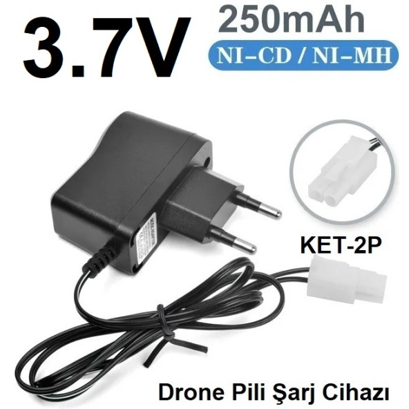 Drone Pili Şarj Cihazı Ket-2p Fiş Güç Adaptörü 3.7v 250mah Çıkış 2 YIL GARANTİLİ