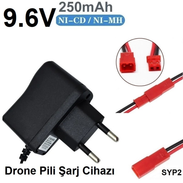 Drone Pili Şarj Cihazı Jst-2p Fiş Güç Adaptörü 9.6v 250mah Çıkış  2 YIL GARANTİ ürün görseli